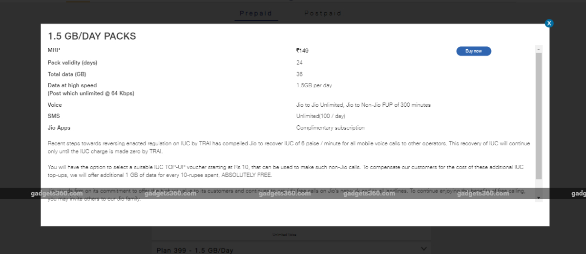 Jio Rs. 149 Prepaid Plan Now Includes 300 Jio to Non-Jio Minutes, Reduced Validity of 24 Days