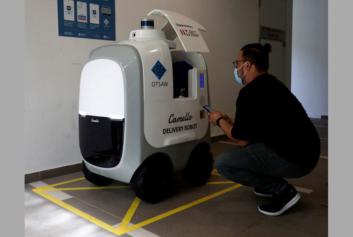 Run Out of Milk? Robots on Call for Singapore Home Deliveries of Groceries