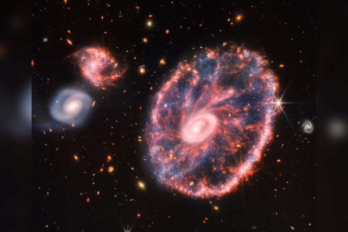 NASA's James Webb Telescope Captures Colourful Cartwheel Galaxy: Details