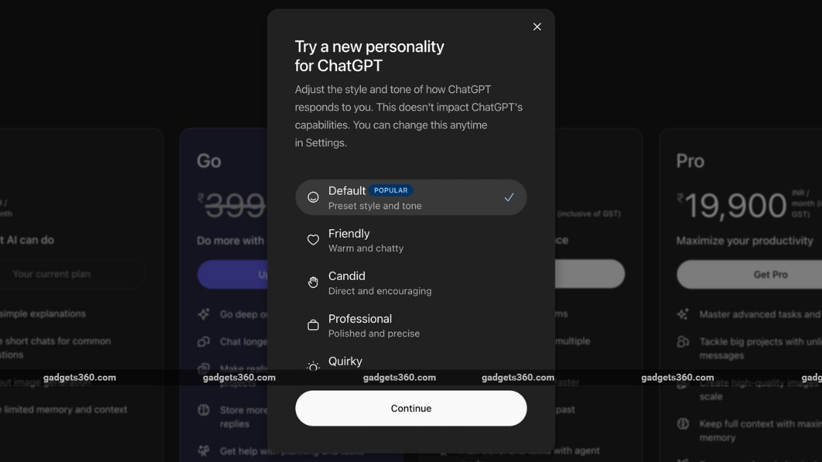 OpenAI Rolls Out GPT-5.1-Powered ChatGPT Personalities in India