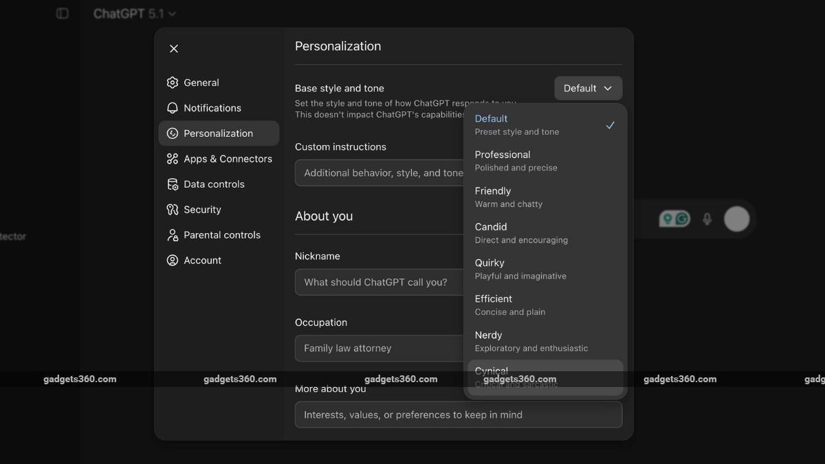 chatgpt personalities inline Personalities in ChatGPT