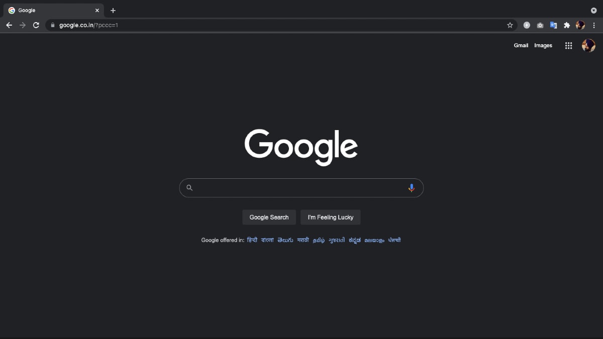 google chrome dark mode laptop