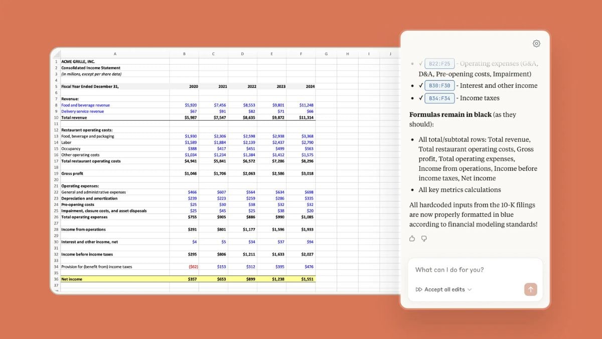 Anthropic Releases Microsoft Excel Support in Claude, Adds New Agentic Skills for Financial Tasks Anthropic Releases Microsoft Excel Support in Claude, Adds New Agentic Skills for Financial Tasks