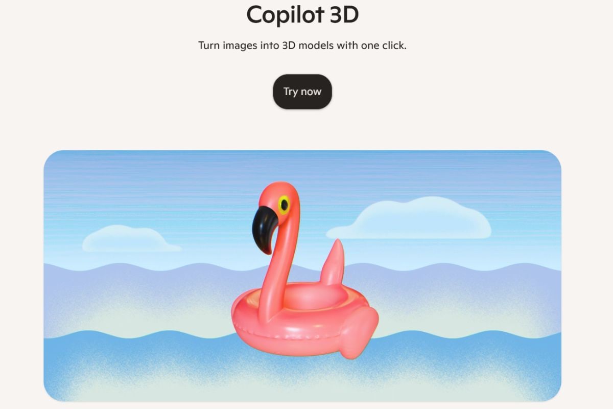 Microsoft Quietly Launches Copilot 3D as Experimental Feature, Turns 2D Images into 3D Models