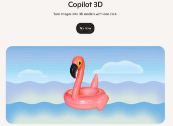 Microsoft Quietly Launches Copilot 3D as Experimental Feature, Turns 2D Images into 3D Models