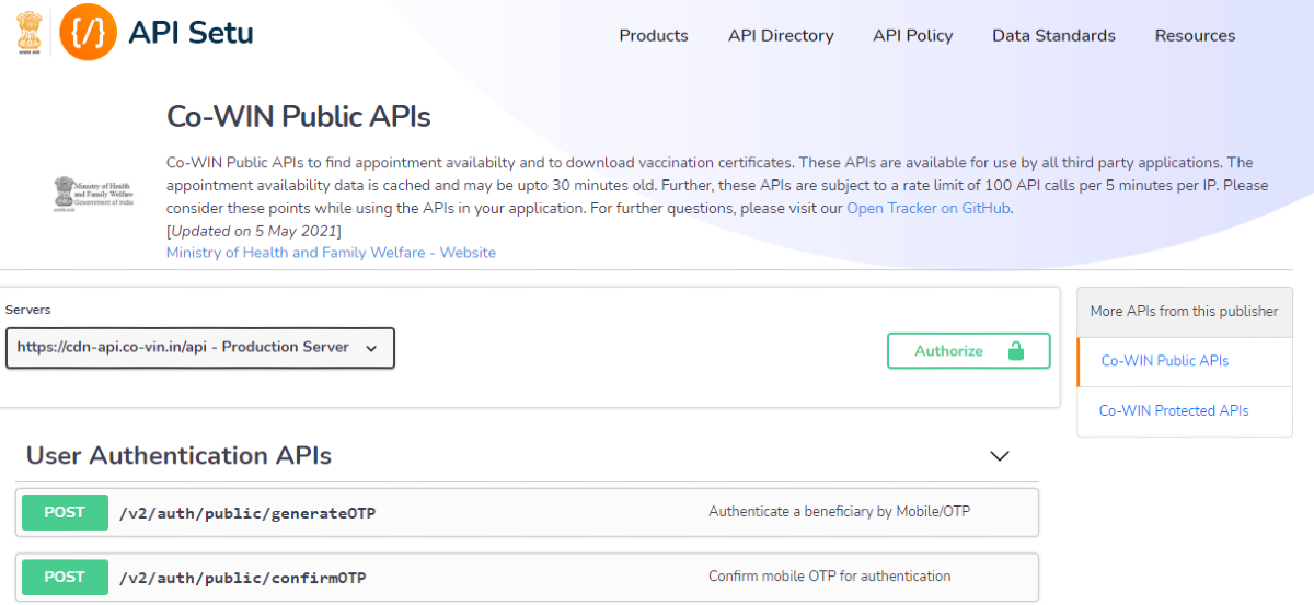 CoWIN Public API Guidelines Revised, Makes Real-Time Vaccine Slot Notification Sites Redundant