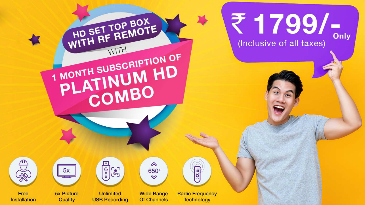 D2h's Rs. 1,799 HD Set-Top Box Now Comes With 1-Month Platinum HD Combo Subscription