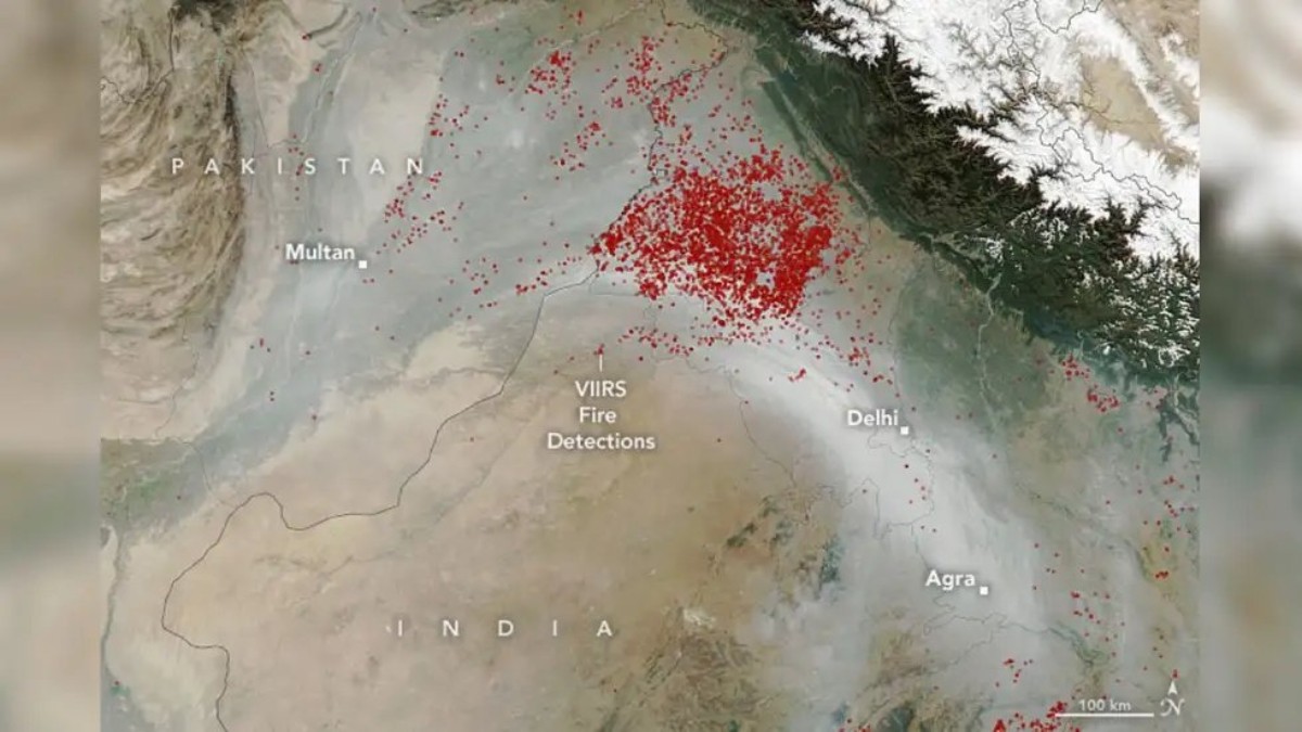 Delhi Pollution: NASA Image Depicts 'River of Smoke' Covering City, Partly Caused by Stubble Burning