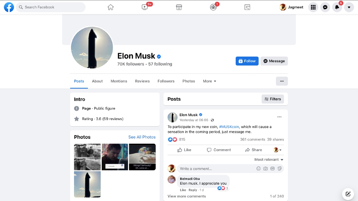 Verified Facebook Page Impersonating Elon Musk Surfaces, Lures 70,000 Followers Before Being Pulled