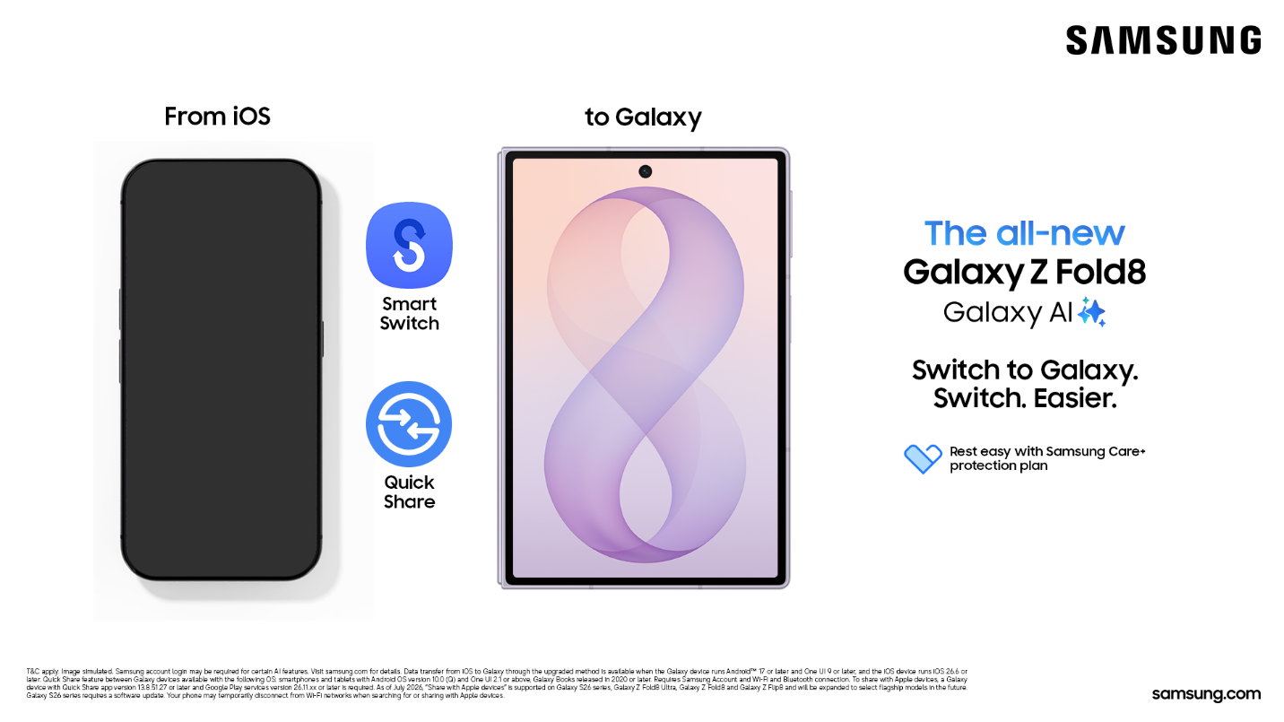 Moving From iOS to Galaxy Z Fold 8? Smart Switch Makes It a 5-Minute Job