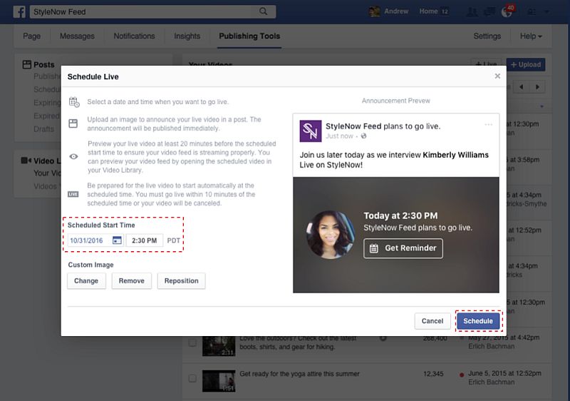 Facebook Now Allows Pages to Schedule Live Videos