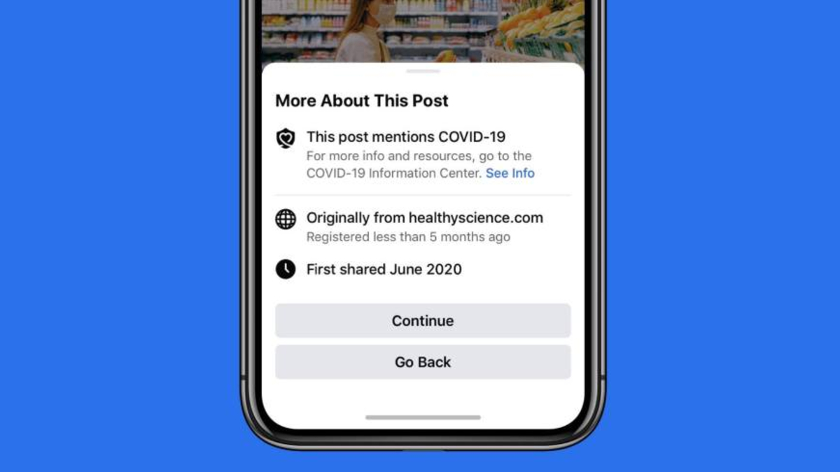 Facebook Starts Warning Users Before Sharing COVID-19 Links to Combat Misinformation