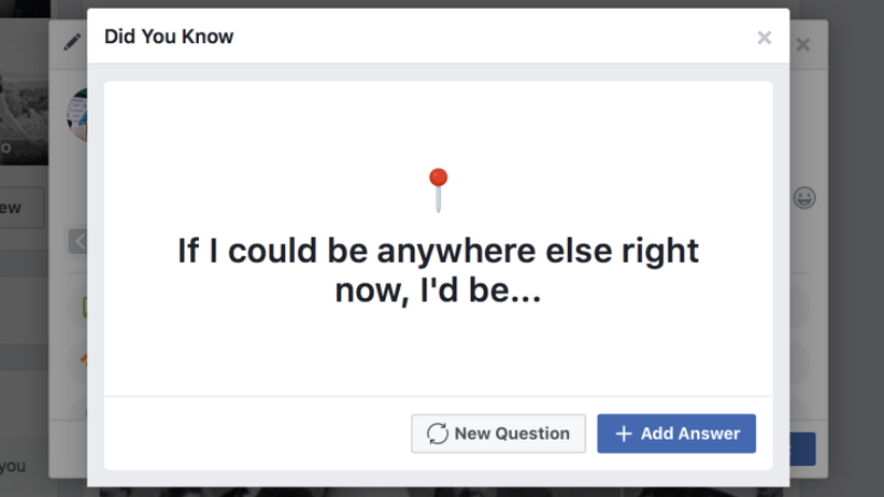 Facebook’s ‘Did You Know’ Feature Asks Random Questions to Learn About You