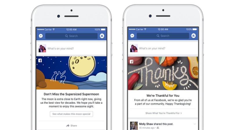 Facebook Brings Google Doodle-Like Messages to News Feed; Lets You Send Holiday Greetings