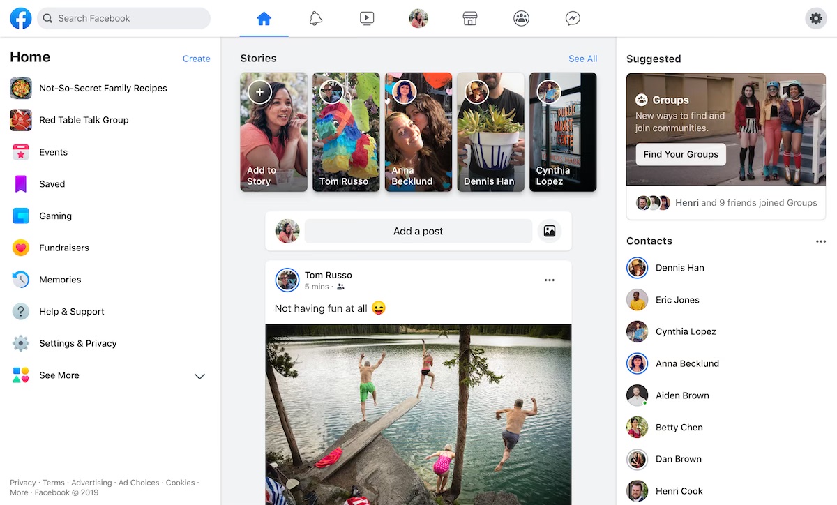 Facebook's Redesigned Desktop Interface Rolling Out to Few Users, More Widely Available in Spring 2020: Report