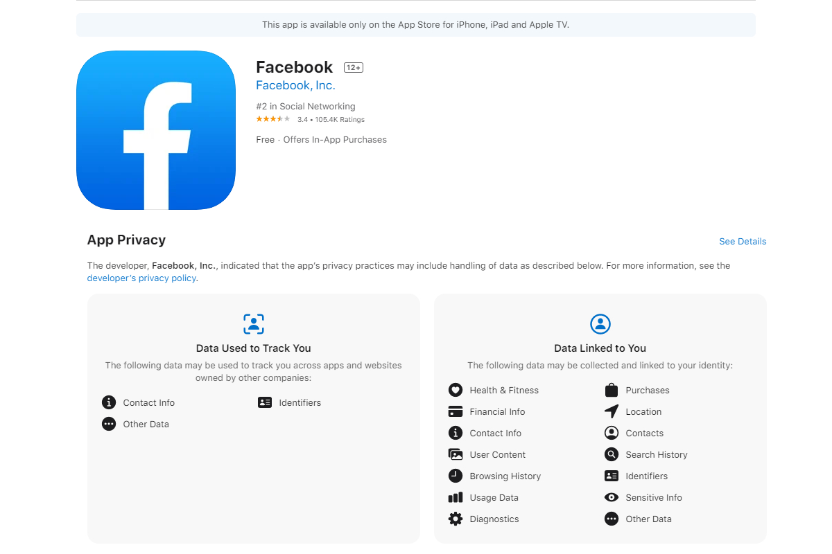 Facebook's App Store Privacy Labels: What They Mean for Your Data and Privacy