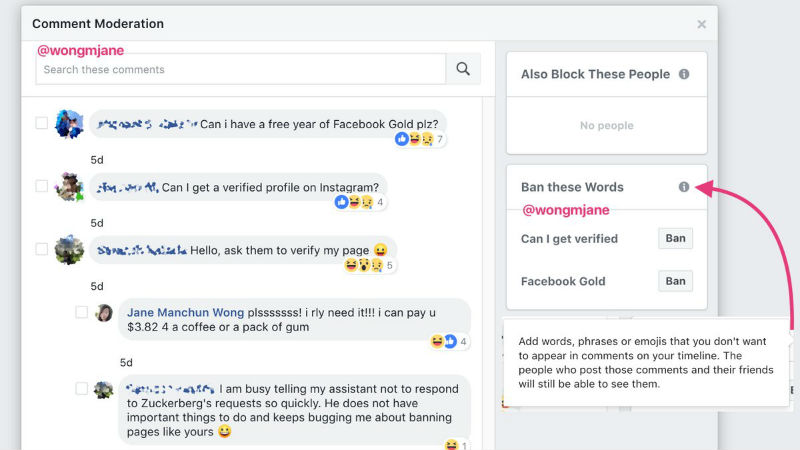 Facebook Spotted Testing Feature That Lets Users Ban Comments With Chosen Words, Phrases