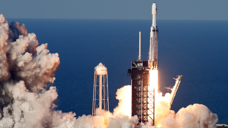 SpaceX Falcon Heavy Rocket Launched in Company's First Commercial Mission