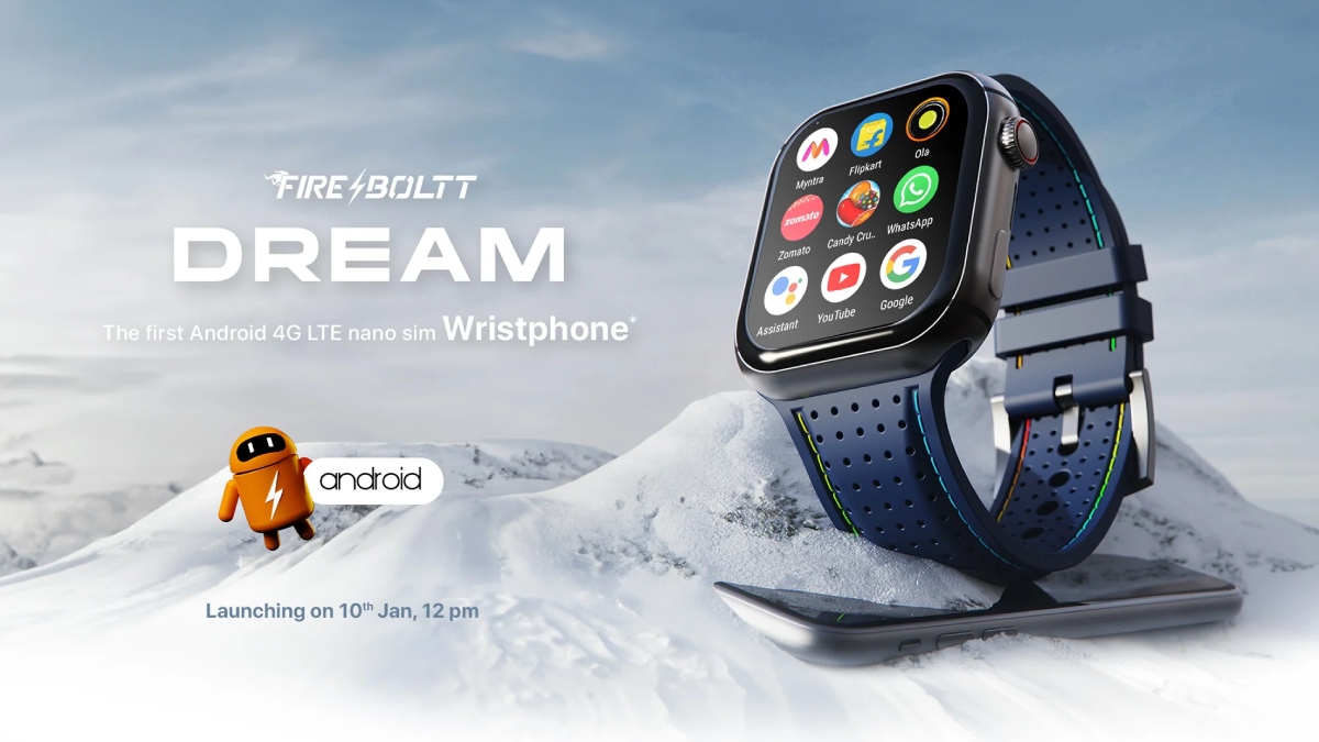 Fire-Boltt Teases First of Its Kind Android-Based LTE Wristphone; to Launch in India on January 10