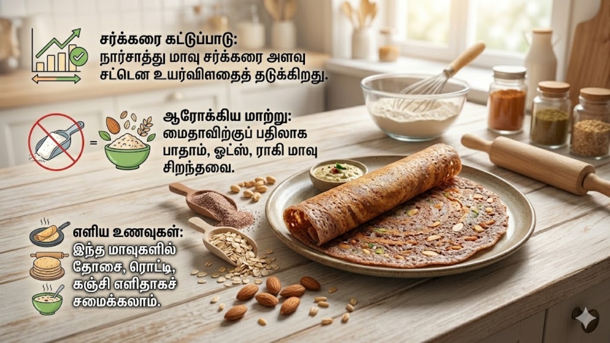 இரத்த சர்க்கரை அளவைக் கட்டுப்படுத்தும் 5 ஆரோக்கிய மாவு வகைகள்! சமைக்க எளிய உணவுகள் இதோ!