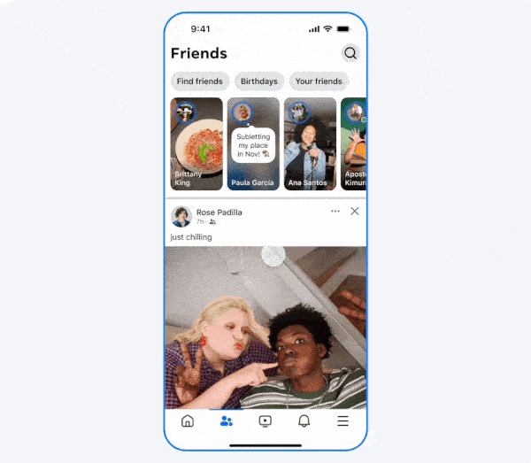 friends feed meta friends facebook