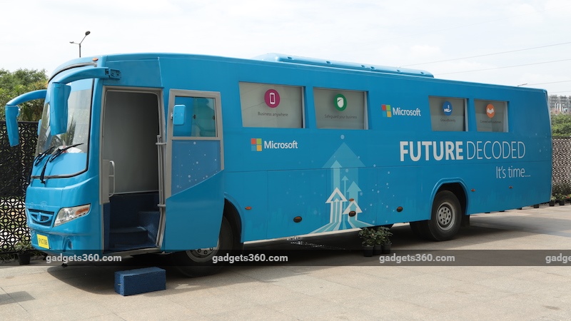 To Reach India's Small Businesses, Microsoft Bets on a Big, Blue Bus