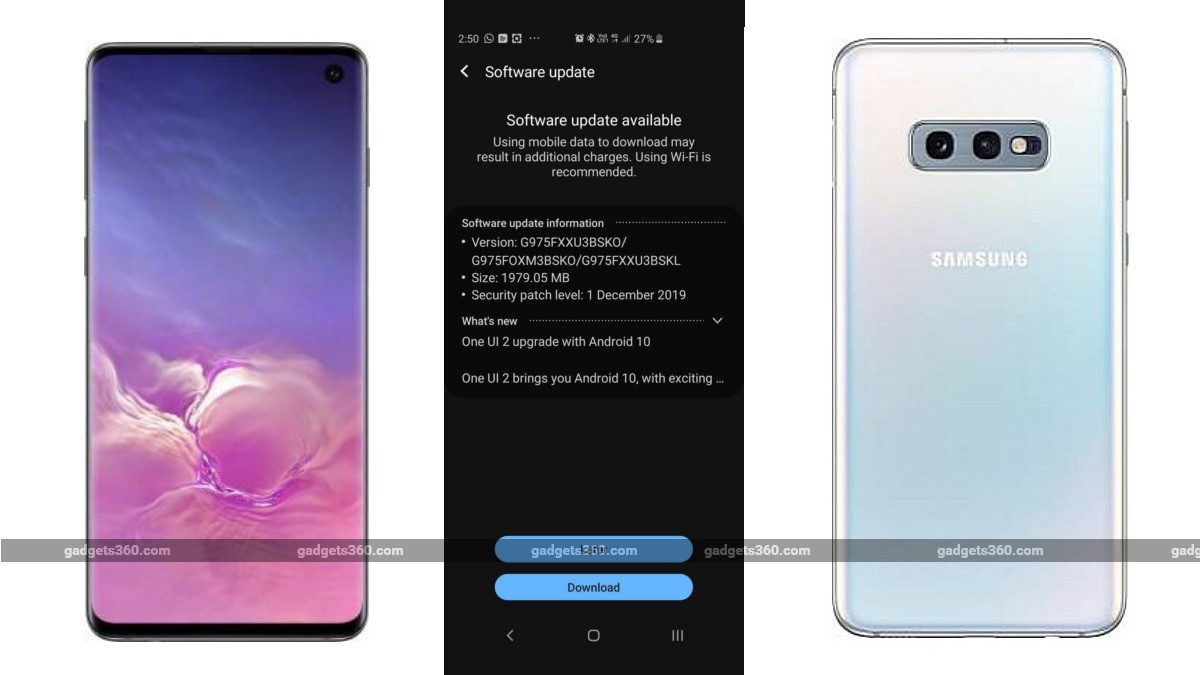Samsung Galaxy S10, Galaxy S10+, Galaxy S10e Starts Receiving Android 10 Update in India With One UI 2