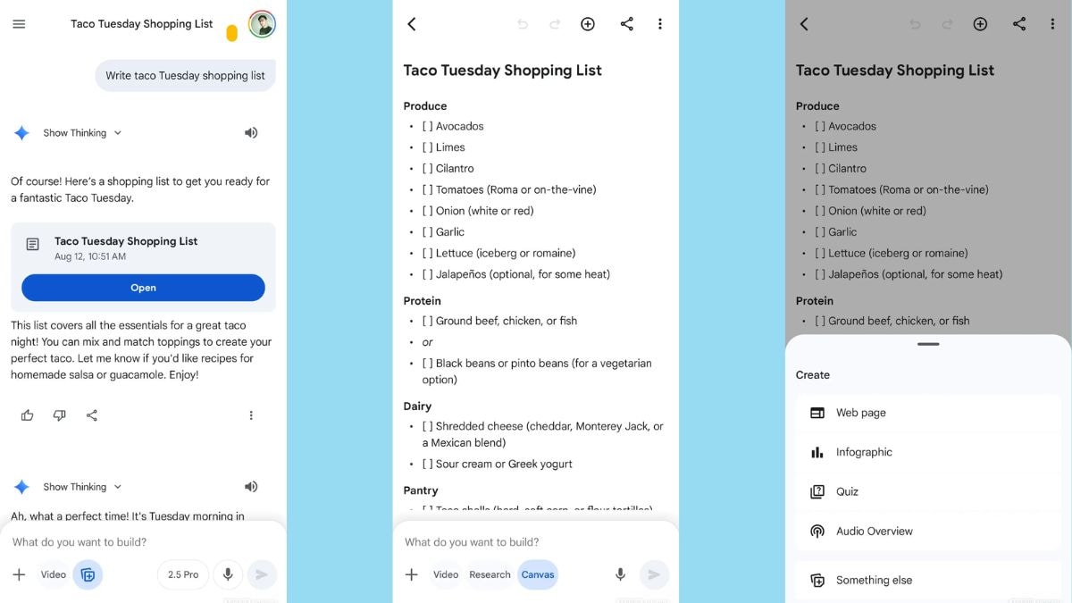 gemini canvas android authority Gemini app Canvas