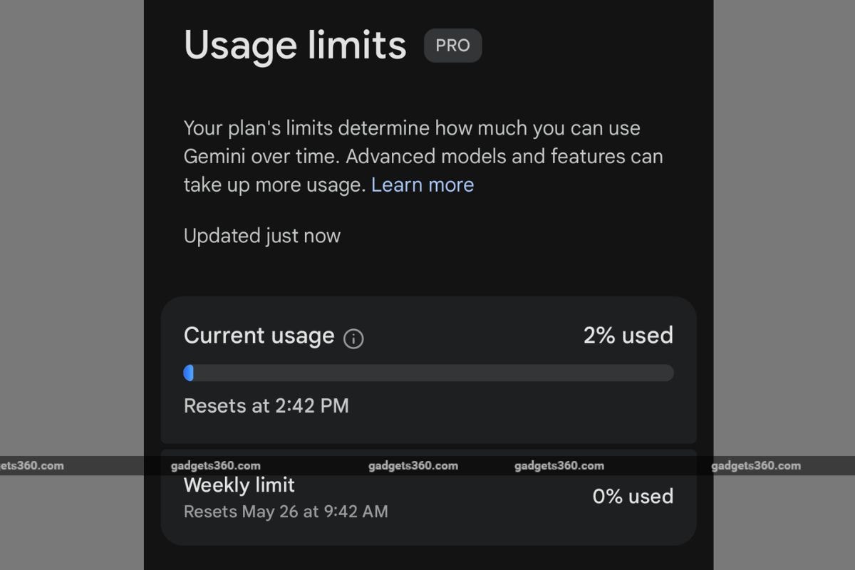 gemini usage limit Gemini usage limit