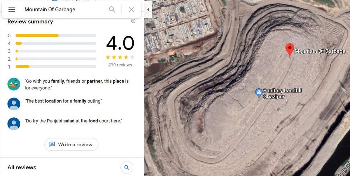 A Delhi Garbage Dump Is Getting Rave Reviews on Google