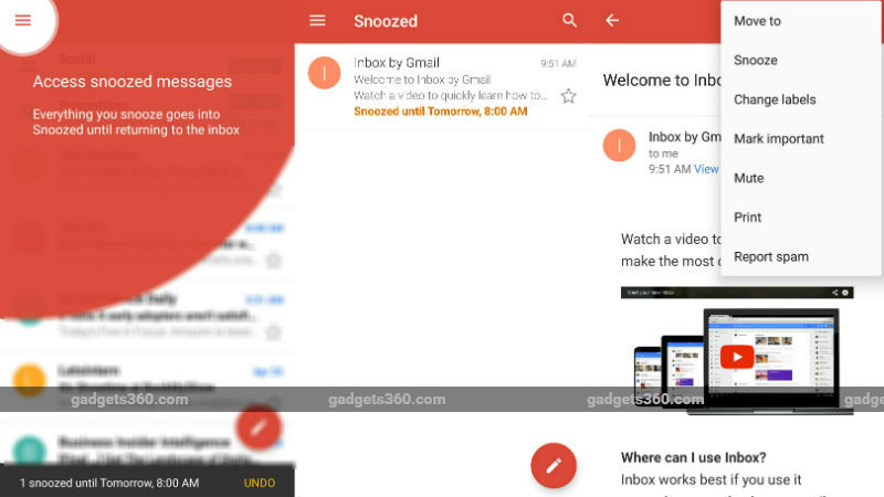 Gmail for Android Gets 'Snooze' Feature, May Bring Customisable Swipe Actions in App