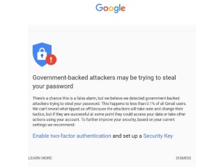 Google Warning Journalists, Professors About State-Sponsored Attacks on Their Accounts