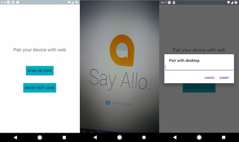 google allo web client pairing Allo