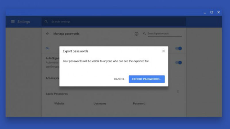 Google Chrome to Finally Let You Export Saved Passwords