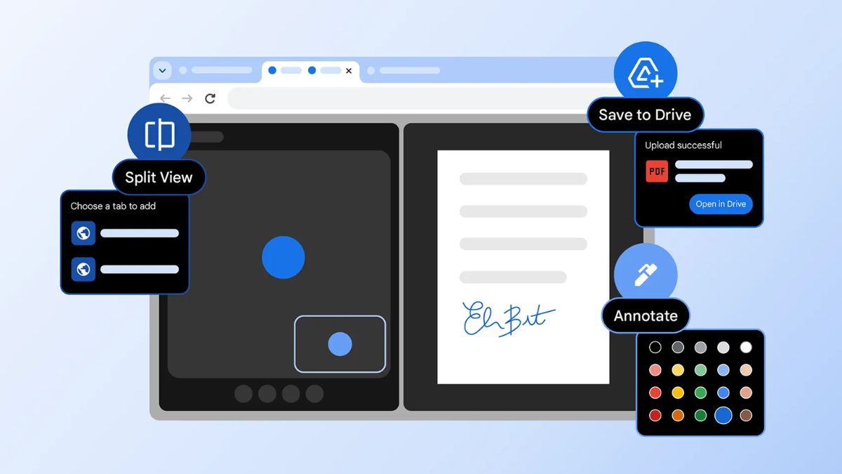 Google Chrome Updated With Split View, Built-In PDF Markup Tools, and More Features