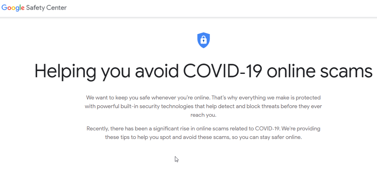 Google Wants to Help You Avoid COVID-19 Related Online Scams