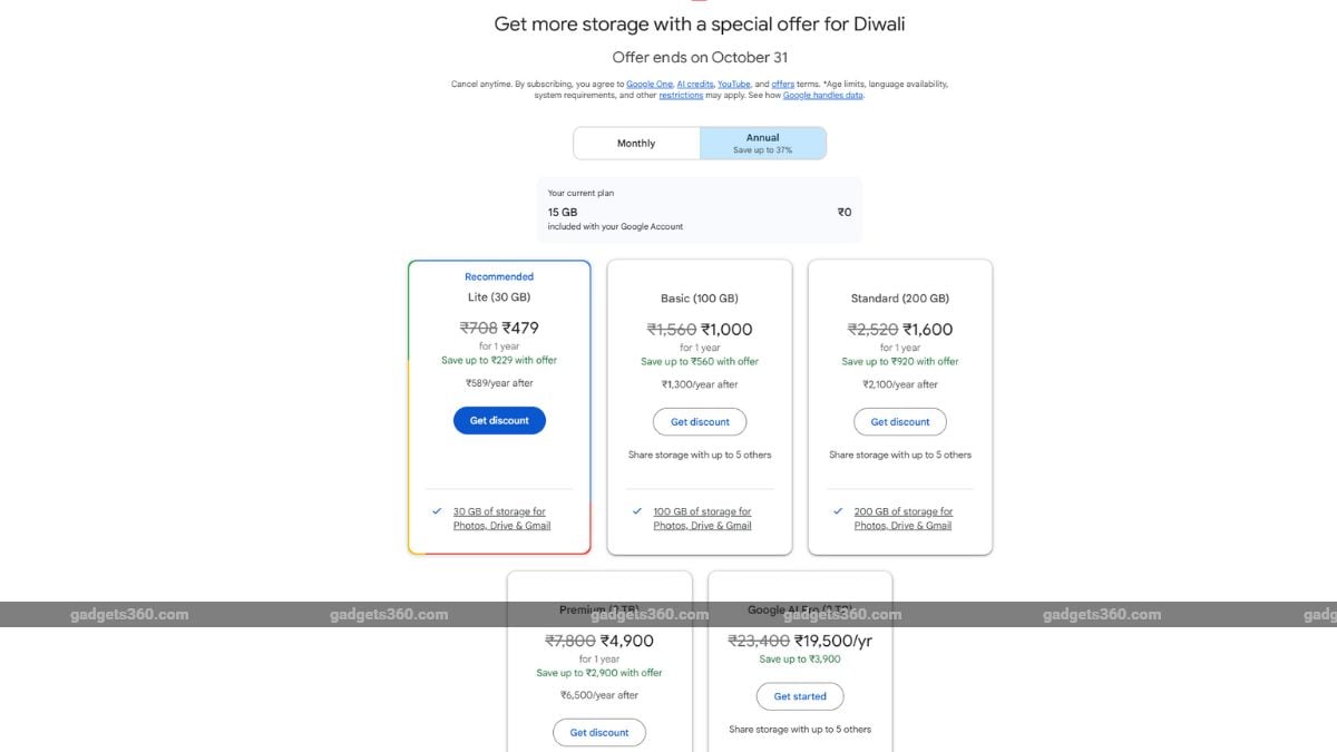 google drive diwali offer Google