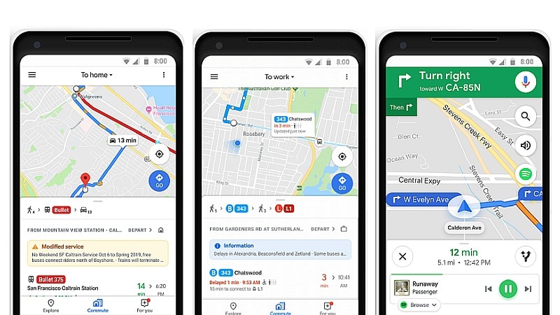 Google Maps Gets New 'Commute' Tab, Streaming Music Integration, and More