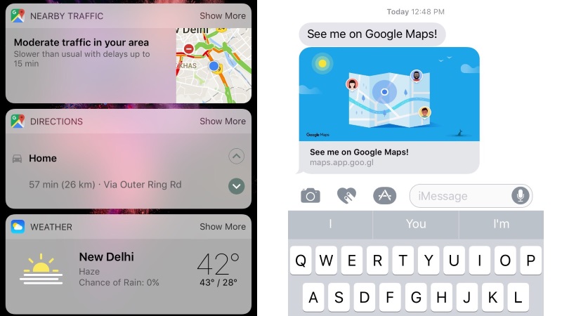 Google Maps for iOS Gets Directions Widget, iMessage App for Location Sharing