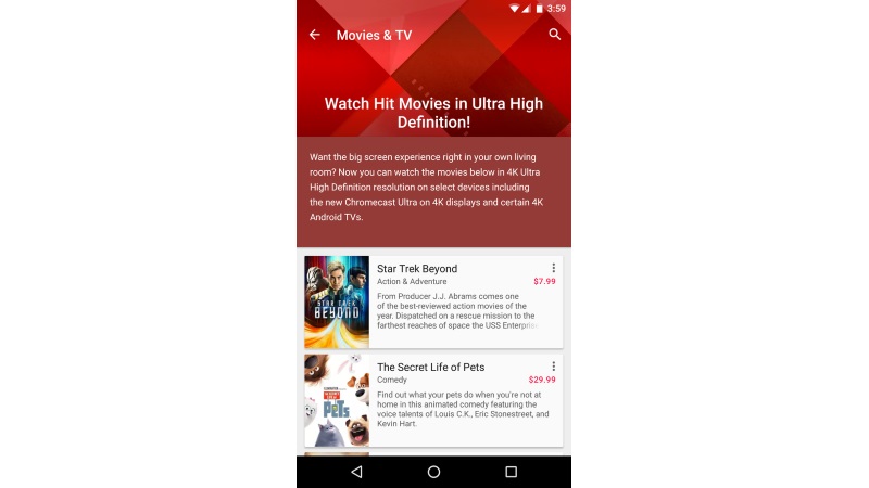 Google Play Movies Starts Rolling Out 4K UHD Resolution Option