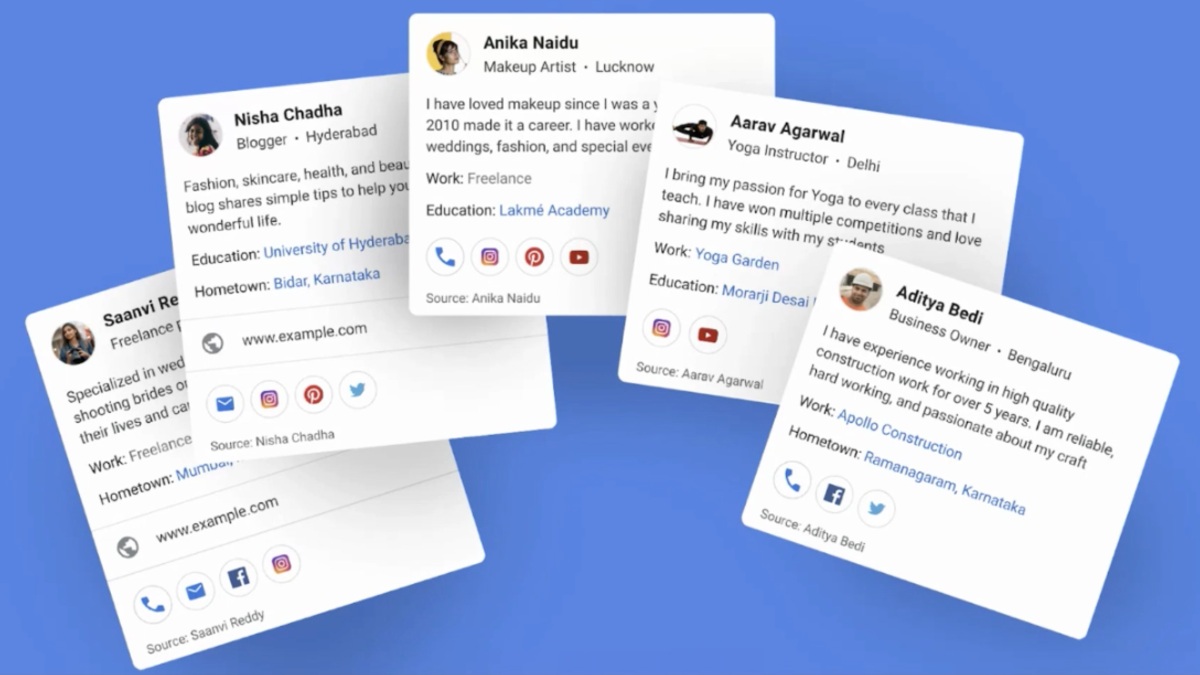 Google Introduces ‘People Cards’ in India to Let You Build Your Public Profile for Search Engine