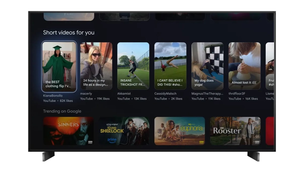 Google TV Update Adds YouTube Shorts, Nano Banana and Gemini AI-Powered Veo Features