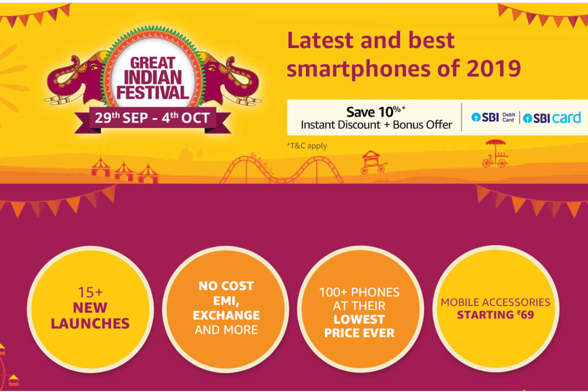 Amazon Great Indian Festival Sale 2019: Sneak Peek at Upcoming Offers on Mobile Phones and Electronics