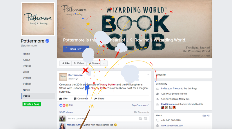 Facebook Celebrates 20 Years of Harry Potter by Letting You Cast Spells