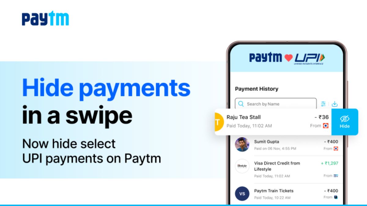 Paytm Rolls Out Hide Payments Feature to Manage Transaction Visibility: How to Use