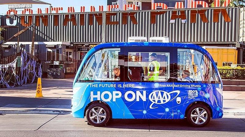 Self-Driving Shuttle Collision Mars Las Vegas Debut
