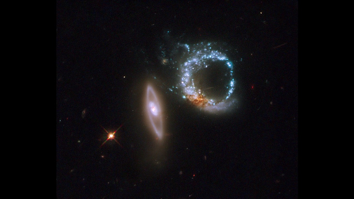 NASA's Hubble Captures a Pair of Interacting Galaxies Forming the Number '10' in Space