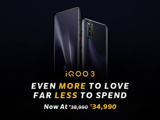 iQoo 3 Price in India Cut, Now Starts at Rs. 34,990