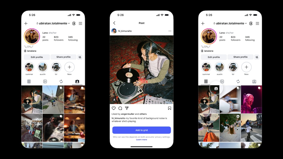Instagram Lets Users Add Tagged Posts to Their Main Profile Grid