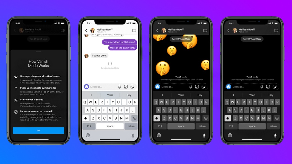 Facebook Launches Vanish Mode on Messenger and Instagram; Latter Also Gets Reels and Shop Buttons